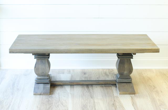 Corinth Coffee Table in front of white shiplap wall