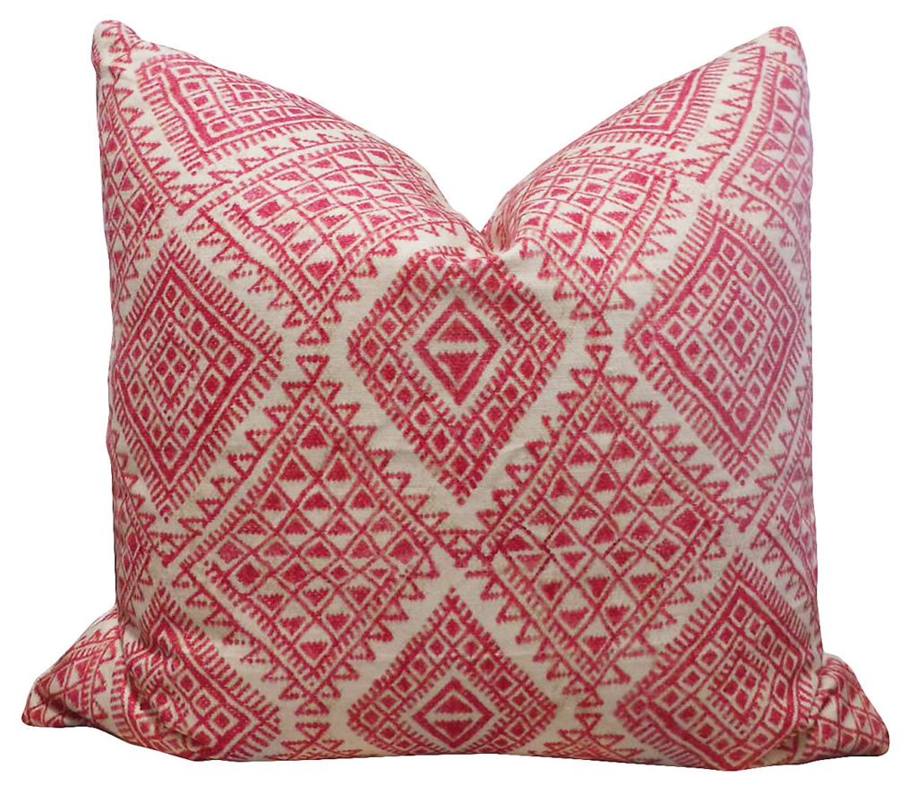 Pillows + Throws + Rugs, Pink Tribal Pillow
