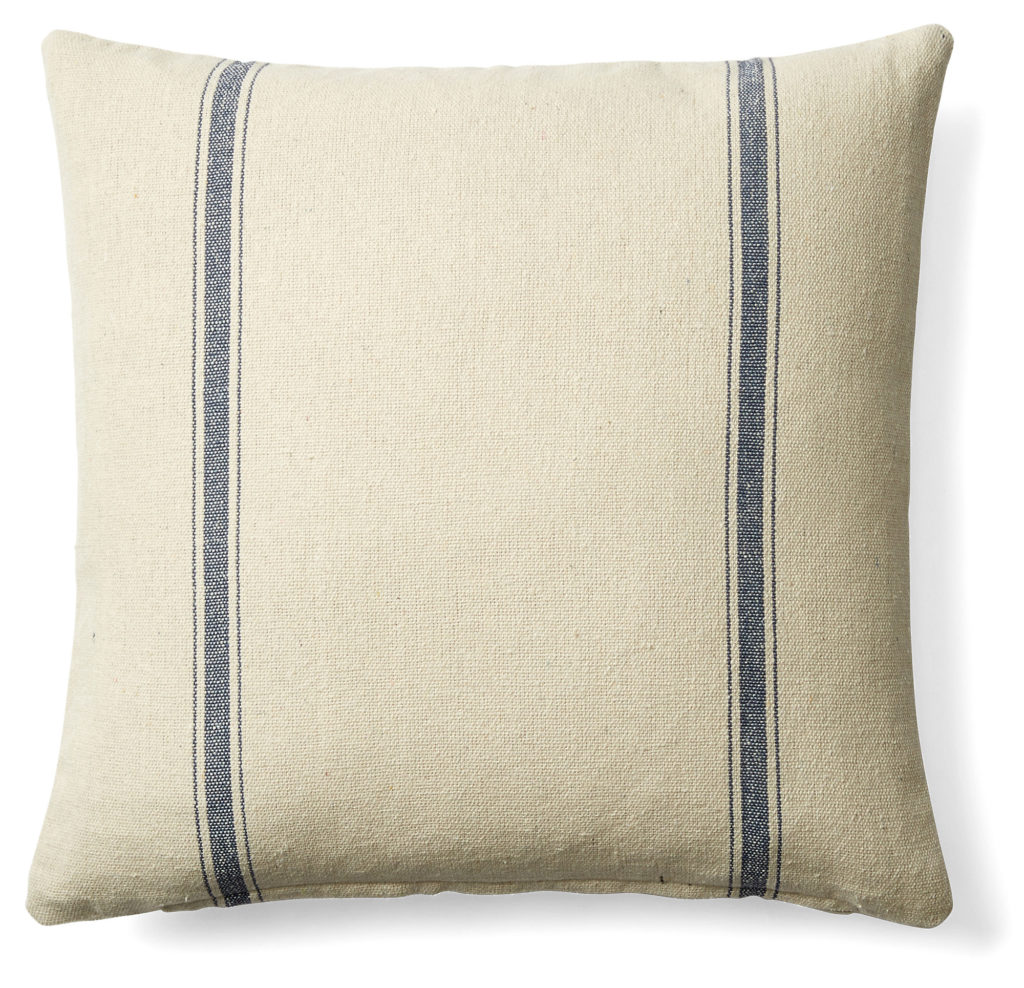 Pillows + Throws + Rugs, French Laundry Cream and Blue Stripe