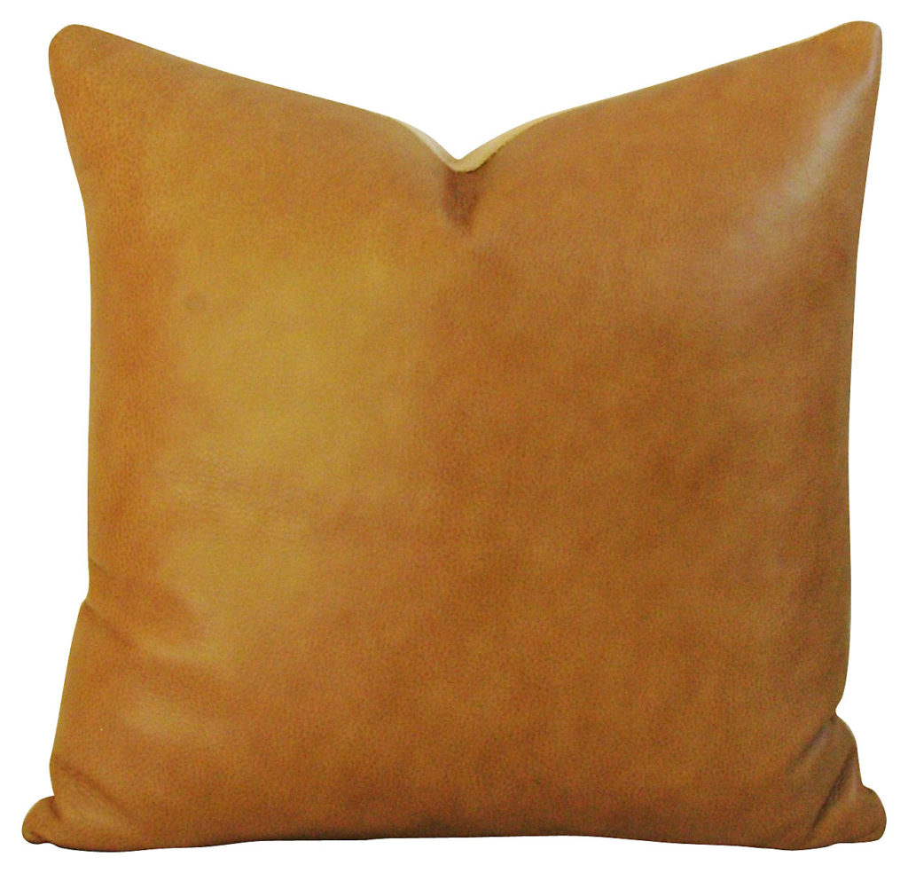 Pillows + Throws + Rugs, Italian Leather & Linen Pillow