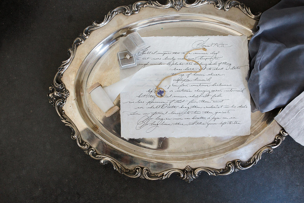 Feature on JoyWed An Intimate Affair - Silver platter with letter
