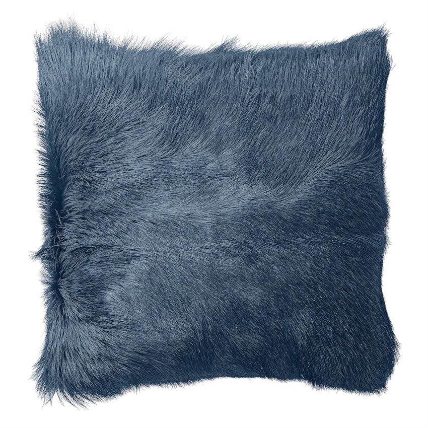 Pillows + Throws + Rugs, Navy Fur Pillow