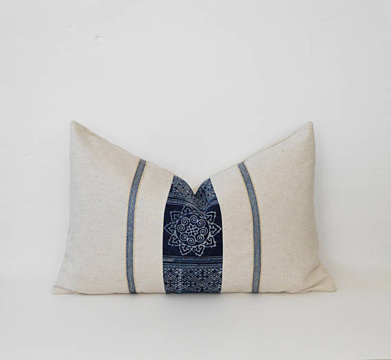 Pillows + Throws + Rugs, Indigo Batik Pillow