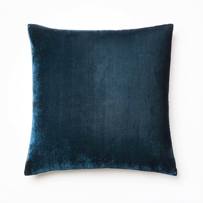 Pillows + Throws + Rugs, Moody Blue Velvet Pillow