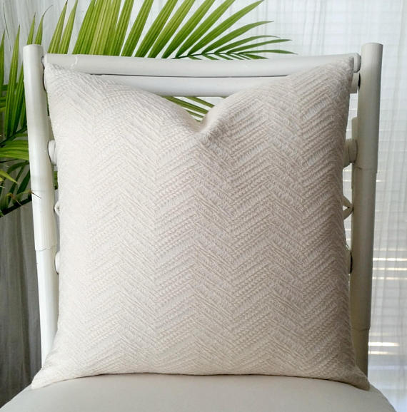 Pillows + Throws + Rugs, Textured Subtle Chevron Pillow