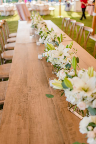 Cottage Luxe Farm Table with flowers