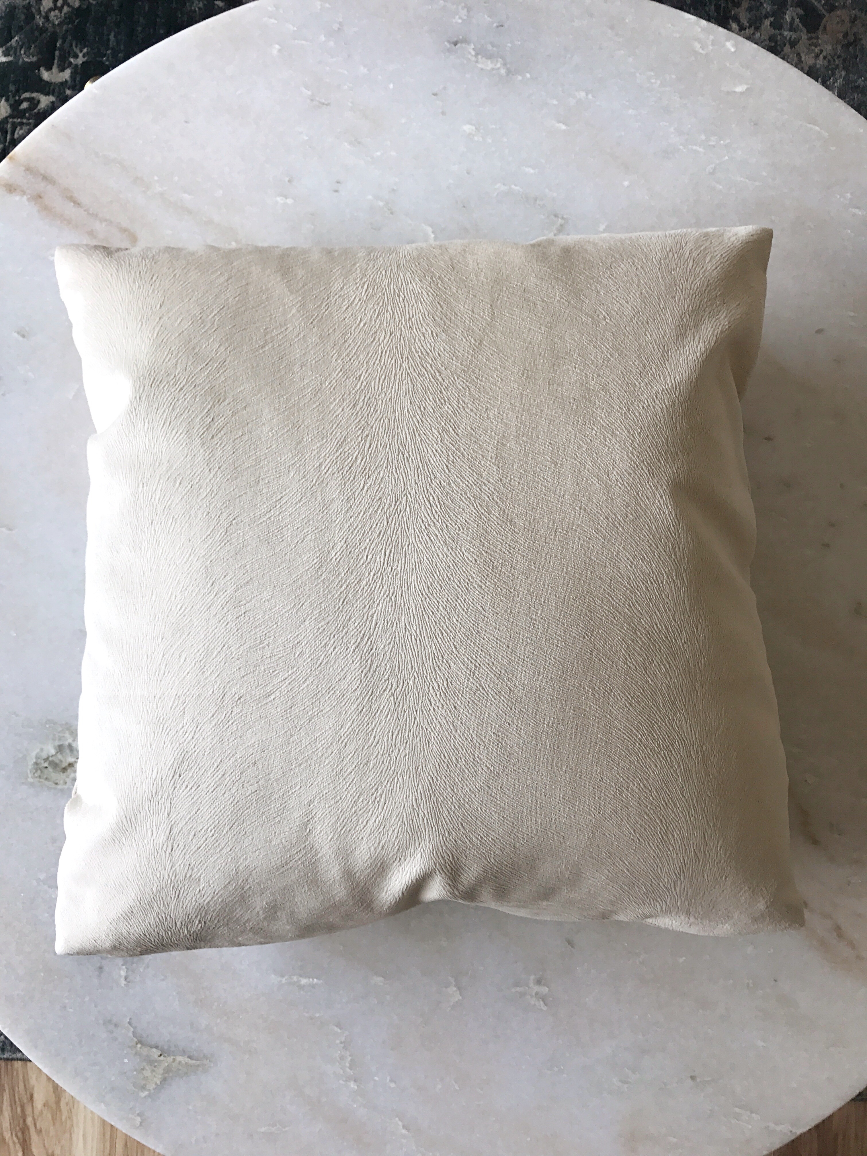 Pillows + Throws + Rugs, Ecru Textured Velvet Pillow
