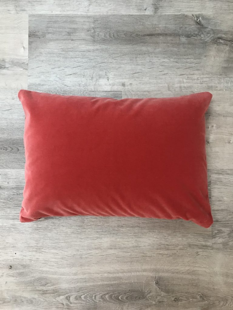 Coral Lumbar Velvet Pillow