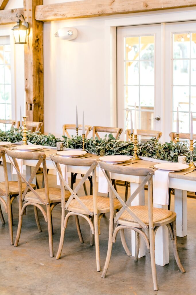 Cottage Luxe Signature Farm Tables and Guest Seating