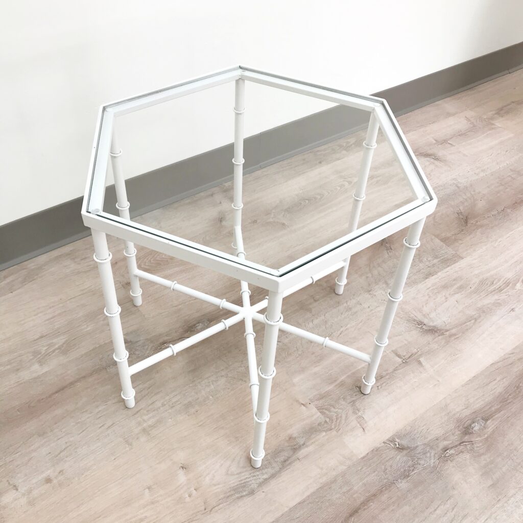 White Bamboo End Table