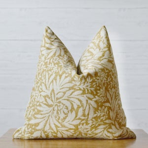 Golden Rod Floral Linen Pillow